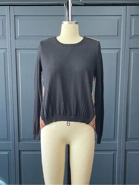 Current Air Black Pullover with Leopard Print Lining